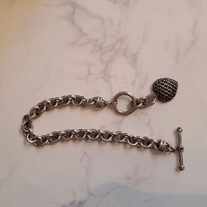 Sterling silver sapphire bangle bracelet